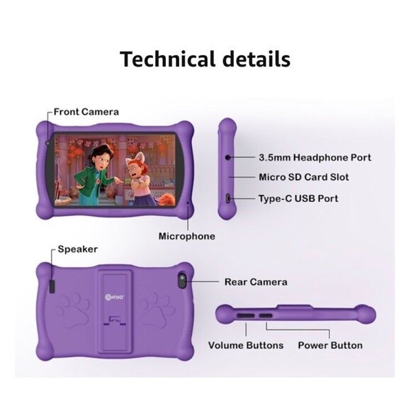 Contixo kids 7” Learning Android Tablet (purple) - Picture 6 of 6